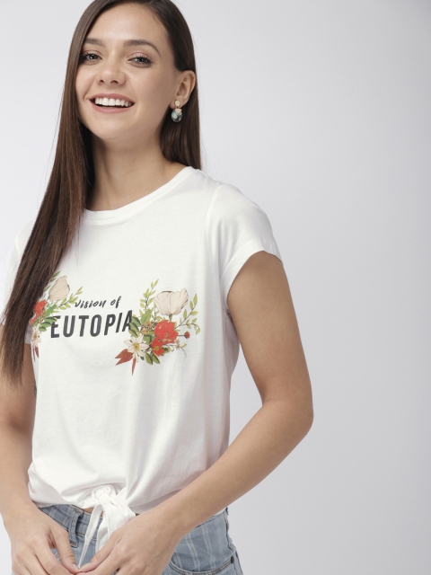 

Mast & Harbour Women White Printed Top