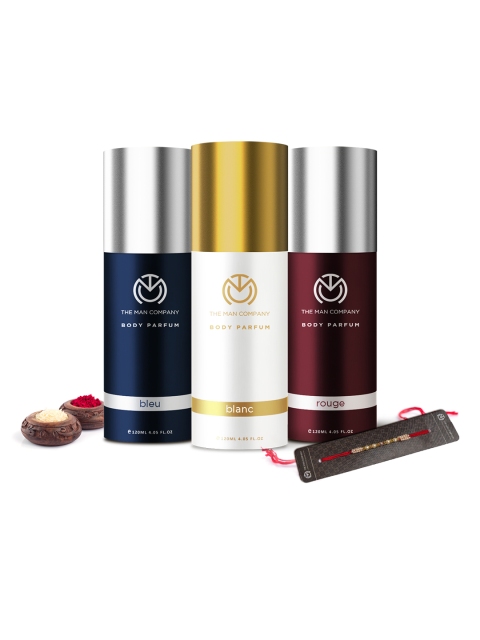 

THE MAN COMPANY Men Body Perfume Trio Deodorant Rakhi Gift Set With Roli & Rice, White