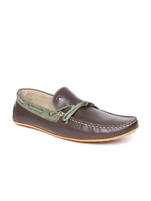 

Louis Philippe Men Coffee Brown Leather Boat Shoes