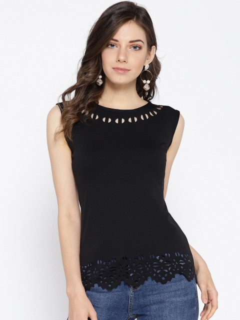 

Purple Feather Women Black Solid Top
