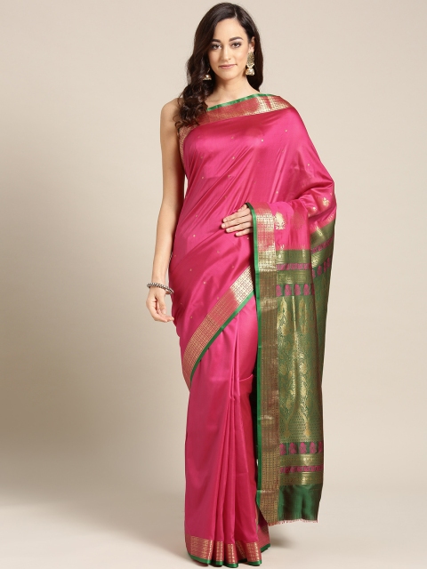 

Ishin Pink & Golden Woven Design Mysore Silk Saree