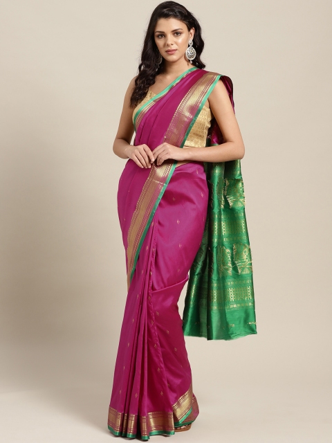 

Ishin Purple & Green Woven Design Mysore Silk Saree