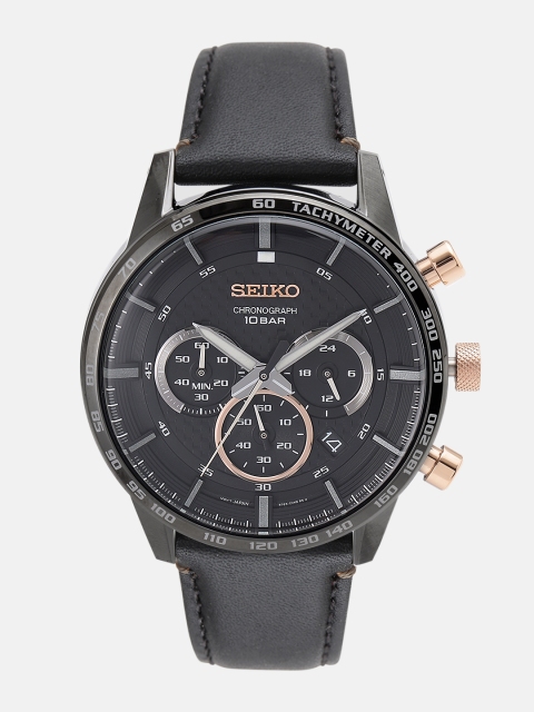 

SEIKO Men Black Chronograph Watch SSB361P1