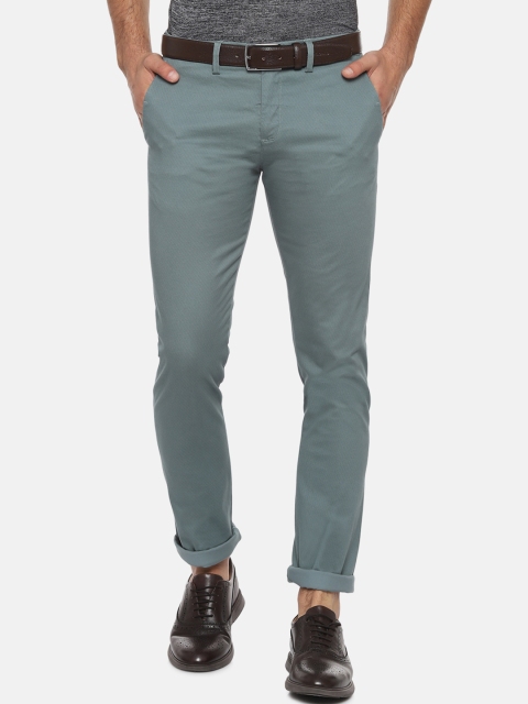 

Allen Solly Men Grey Slim Fit Self Design Regular Trousers