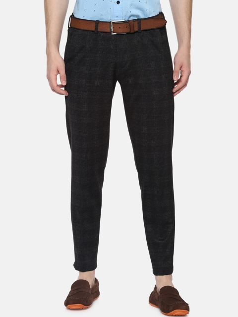 

Allen Solly Men Black Regular Fit Checked Regular Trousers