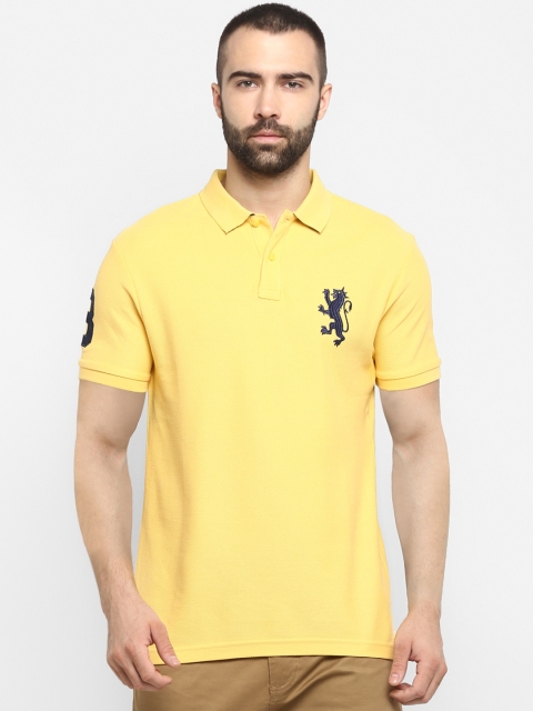 

Red Tape Men Yellow Solid Polo Collar T-shirt