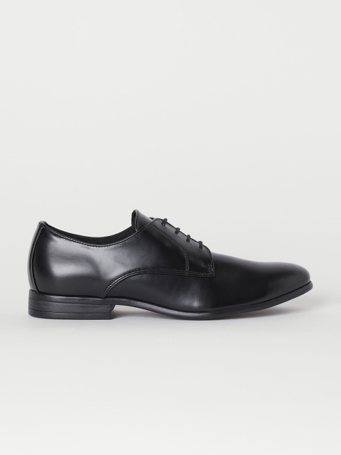 

H&M Men Black Solid Derby Shoes