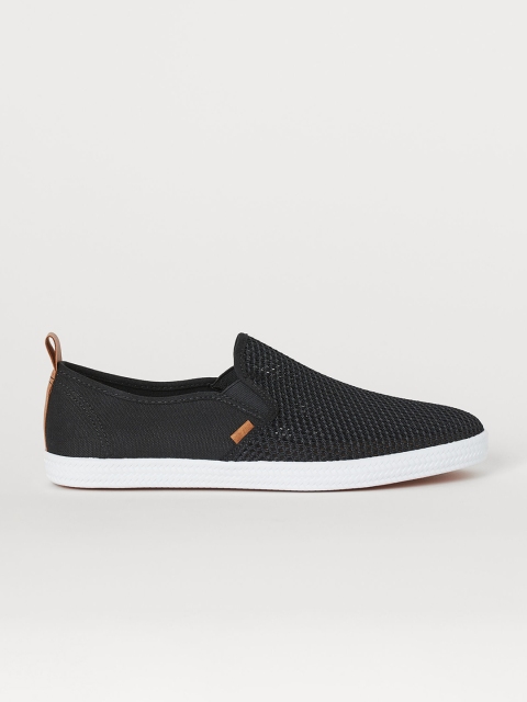

H&M Men Black Solid Slip-On Trainers