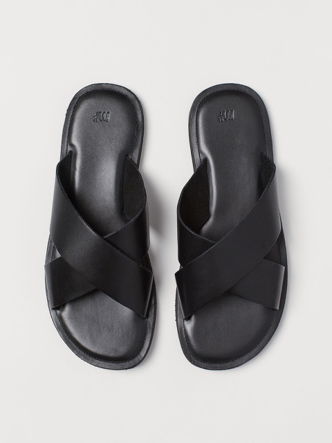 

H&M Men Black Leather Sandals