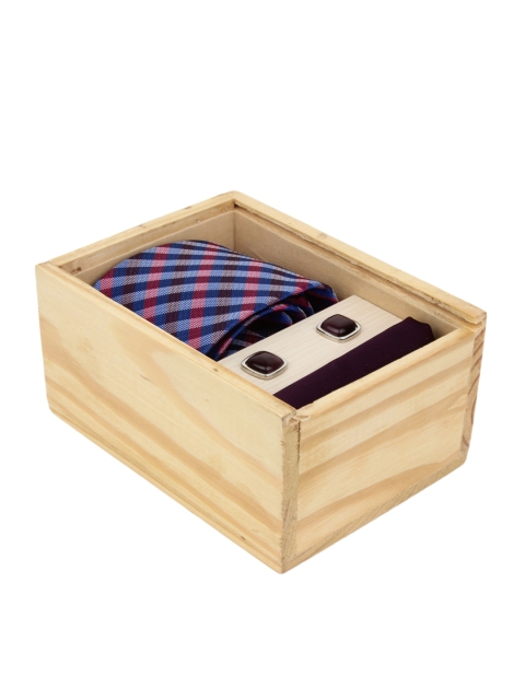 

Alvaro Castagnino Men Purple Tie, Cufflinks & Pocket Square Set