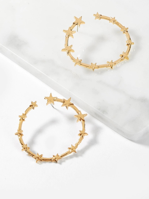 

OOMPH Gold-Toned Handcrafted Circular Drop Earrings