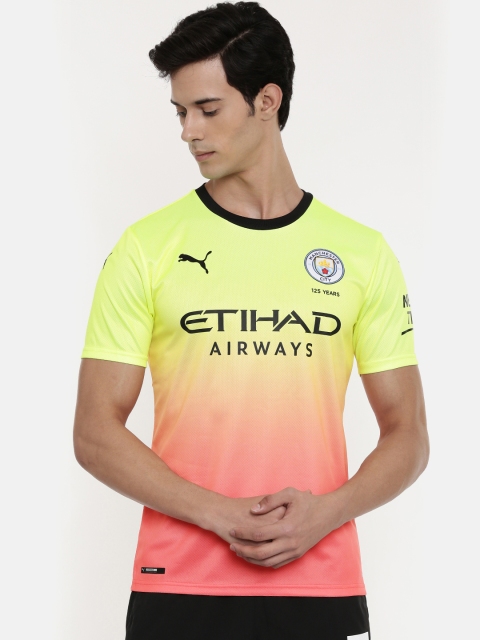 

Puma Men Fluorescent Green Dyed MCFC FC THIRD dryCELL Round Neck T-shirt