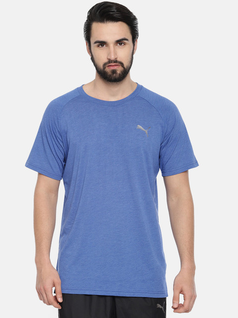 

Puma Men Blue Solid Round Neck Reactive SS Training & Running T-shirt