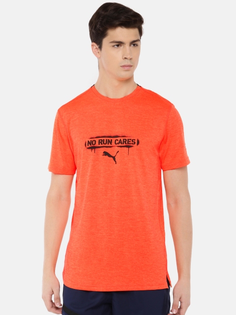 

Puma Men Orange Printed Ignite Heather Slogan Dry-Cell Running Tshirt