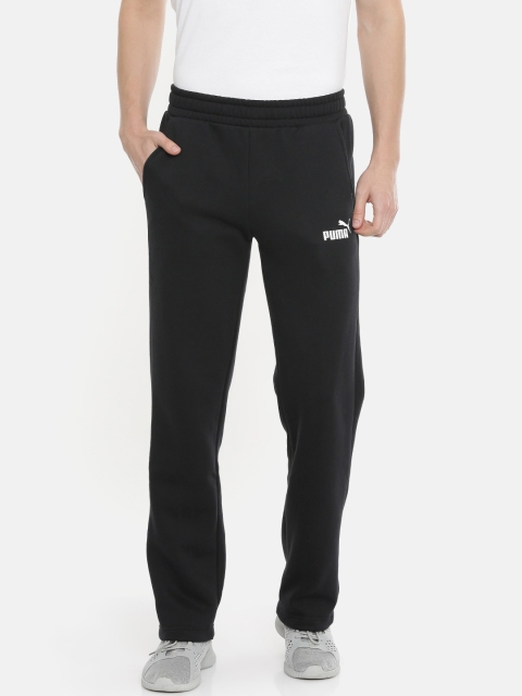 

Puma Men Black Solid ESS Logo Straight-Fit Track Pants
