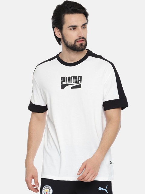 

Puma Men White Solid Rebel Block Round Neck Pure Cotton T-shirt