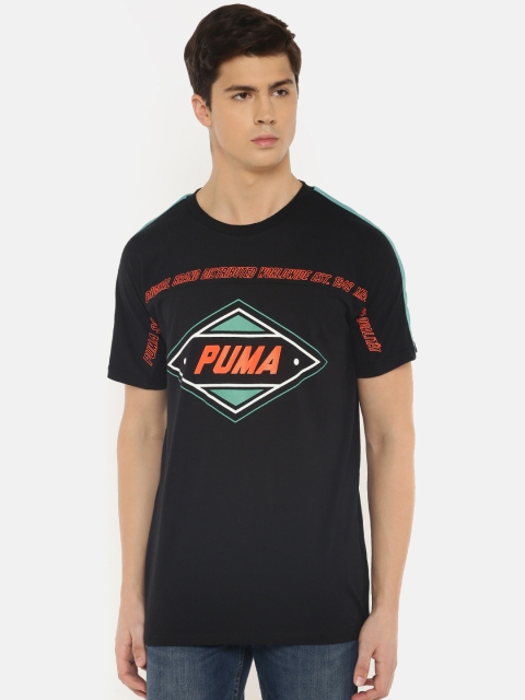 

Puma Men Black Printed luXTG Round Neck Pure Cotton T-shirt