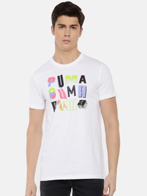 

Puma Men White Printed Contemporary 2 Graphic Slim Fit Round Neck Tshirt