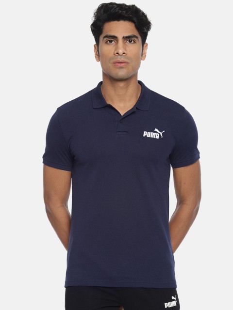 

Puma Men Blue Solid ESS Pique Polo Collar T-shirt