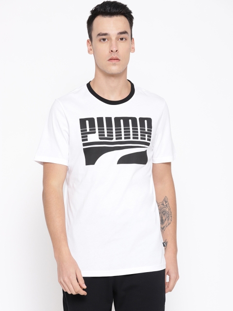 

Puma Men White REBEL Bold Printed Round Neck Pure Cotton T-shirt
