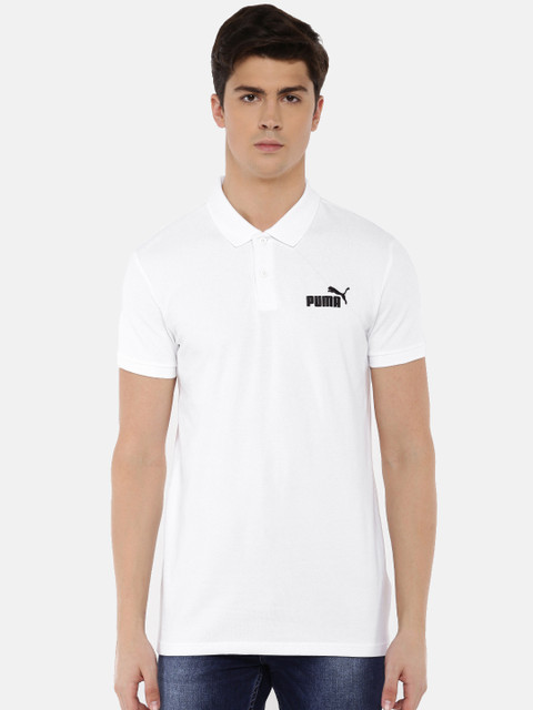 

Puma Men White Solid ESS Pique Polo Collar T-shirt