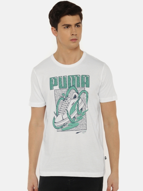 

Puma Men White Printed Sneaker Round Neck Regular Fit T-shirt
