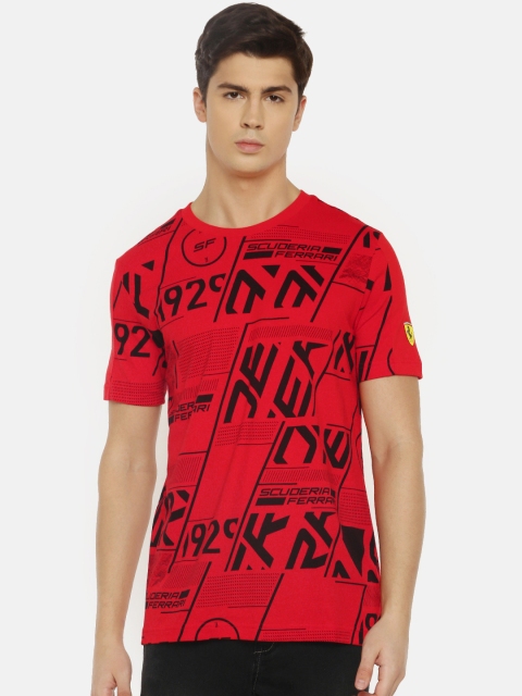 

PUMA Motorsport Men Red & Black Printed Rosso Corsa Round Neck T-shirt