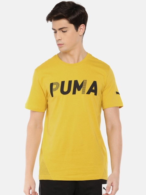 

Puma Men Yellow & Black Printed Modern Sports dryCELL Round Neck T-shirt