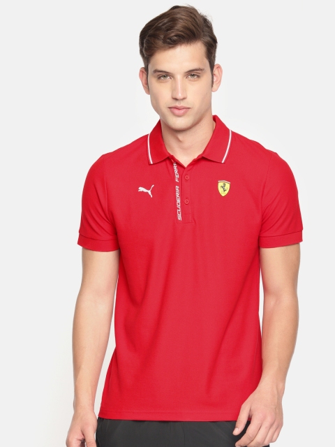 

PUMA Motorsport Men Red Solid Polo Collar SF Rosso Corsa T-shirt