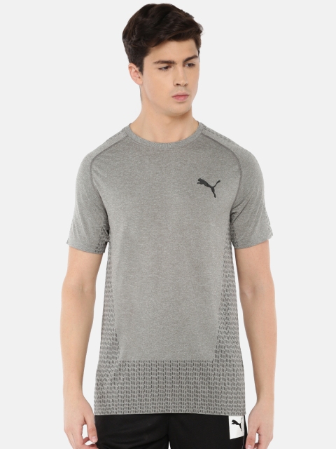 

Puma Men Grey Printed evoKNIT dryCELL Round Neck T-shirt