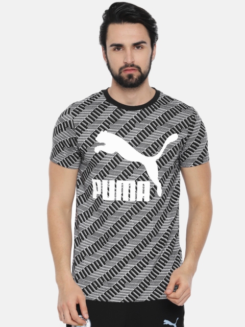 

Puma Men Black Printed Classics Graphics AOP Round Neck Pure Cotton T-shirt
