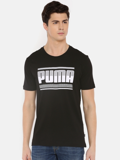 

Puma Men Black Graphic Printed Round Neck T-shirt