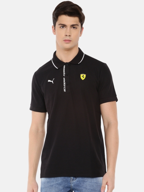 

Puma Men Black Solid SF Polo Collar T-shirt