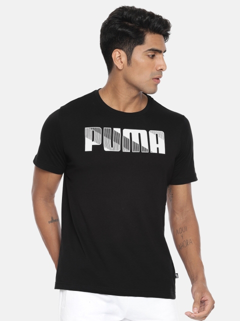 

Puma Men Black Printed Round Neck Brand Graphic T-shirt
