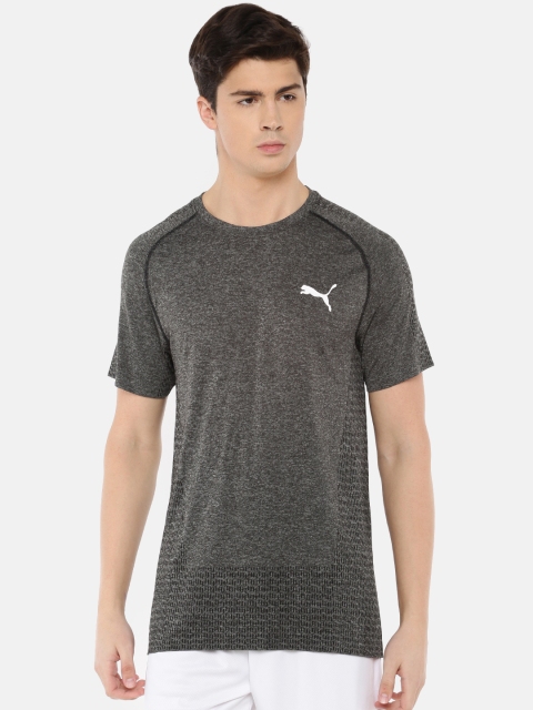 

Puma Men Charcoal Grey Solid evoKNIT dryCELL Round Neck T-shirt