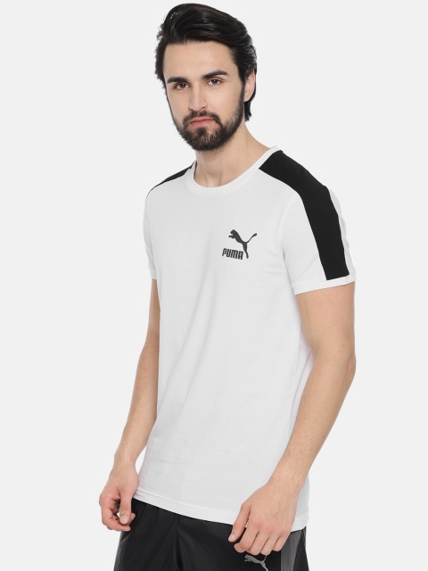 

Puma Men White Solid Round Neck Iconic T7 T-shirt