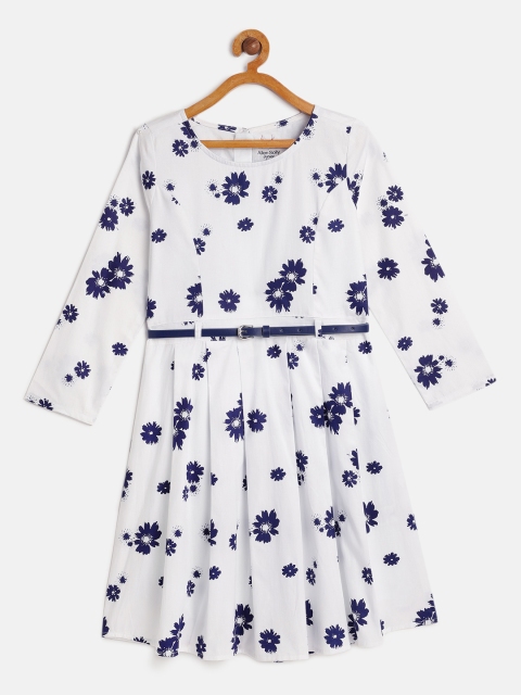

Allen Solly Junior Girls White Floral Print Fit and Flare Dress