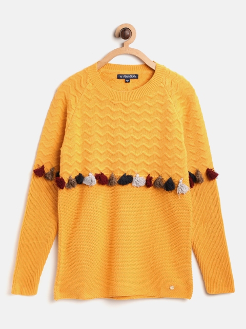 

Allen Solly Junior Girls Mustard Yellow Chevron Patterned Pullover