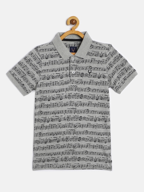 

Allen Solly Junior Boys Grey Printed Polo Collar T-shirt