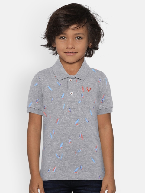 

Allen Solly Junior Boys Grey Printed Polo Collar T-shirt
