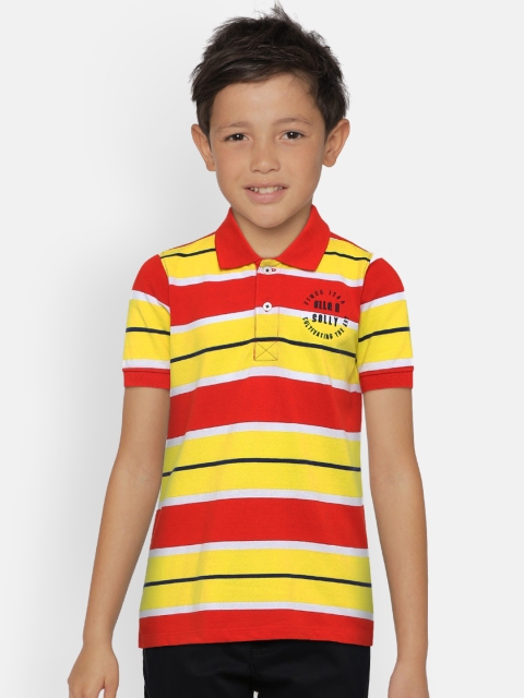 

Allen Solly Junior Boys Red Striped Polo Collar T-shirt