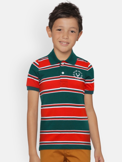 

Allen Solly Junior Boys Teal Striped Polo Collar T-shirt