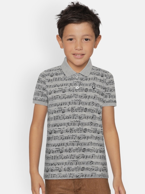 

Allen Solly Junior Boys Grey Printed Polo Collar T-shirt