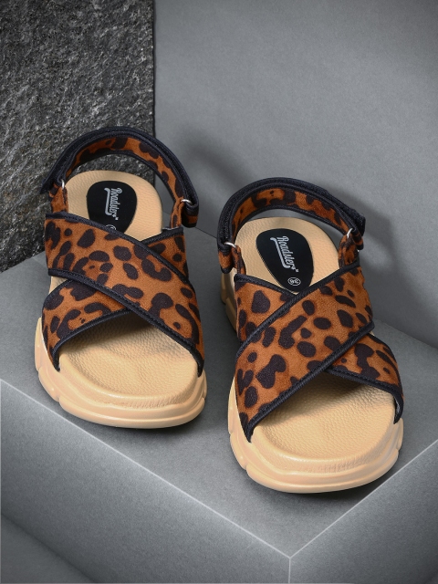 

Roadster Women Brown & Black Printed Comfort Heels