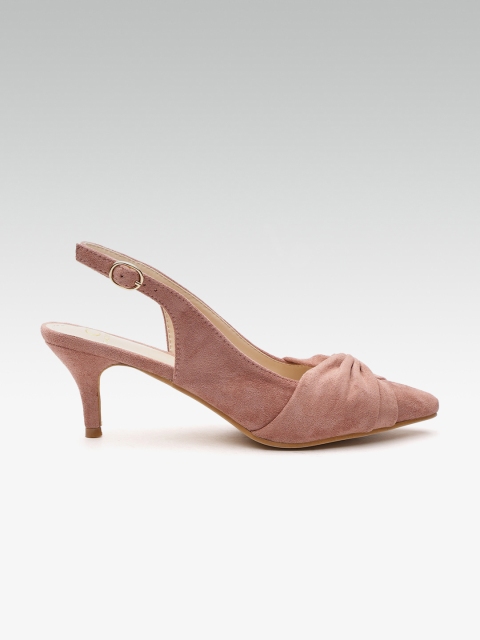 

Carlton London Women Dusty Pink Solid Heels with Knot Detail