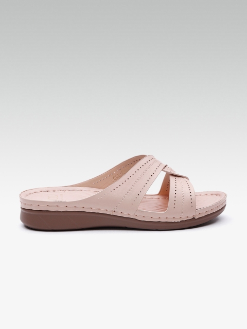 

Carlton London Women Peach-Coloured Perforated Comfort Heels