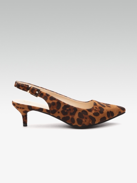 

Carlton London Women Brown Leopard Print Heels