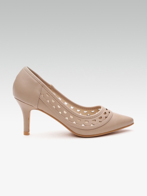

Carlton London Women Taupe Laser Cuts Pumps