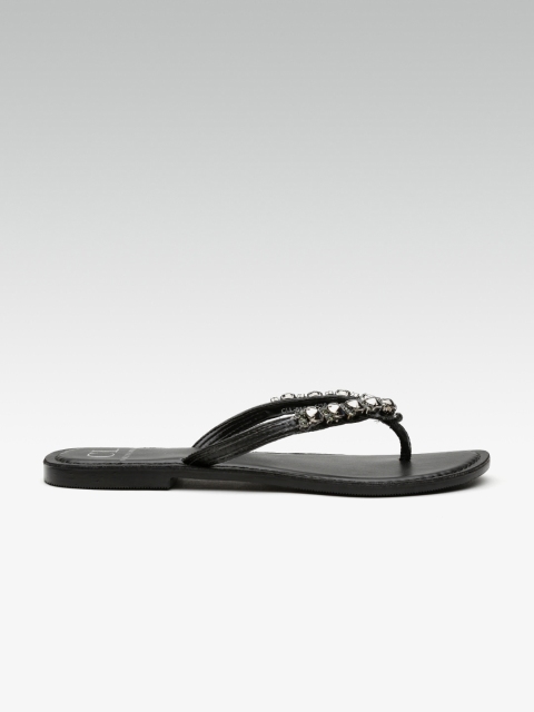 

Carlton London Women Black Embellished Open Toe Flats