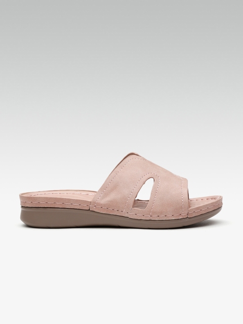 

Carlton London Women Pink Solid Comfort Sandals